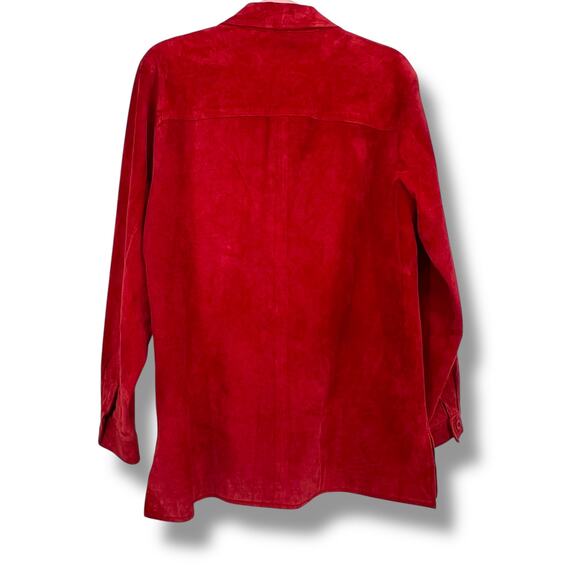 RAFAELLA SPORT Rich Red Suede 'Shacket' Women's M Retro Western Barn Chore - Picture 3 of 7